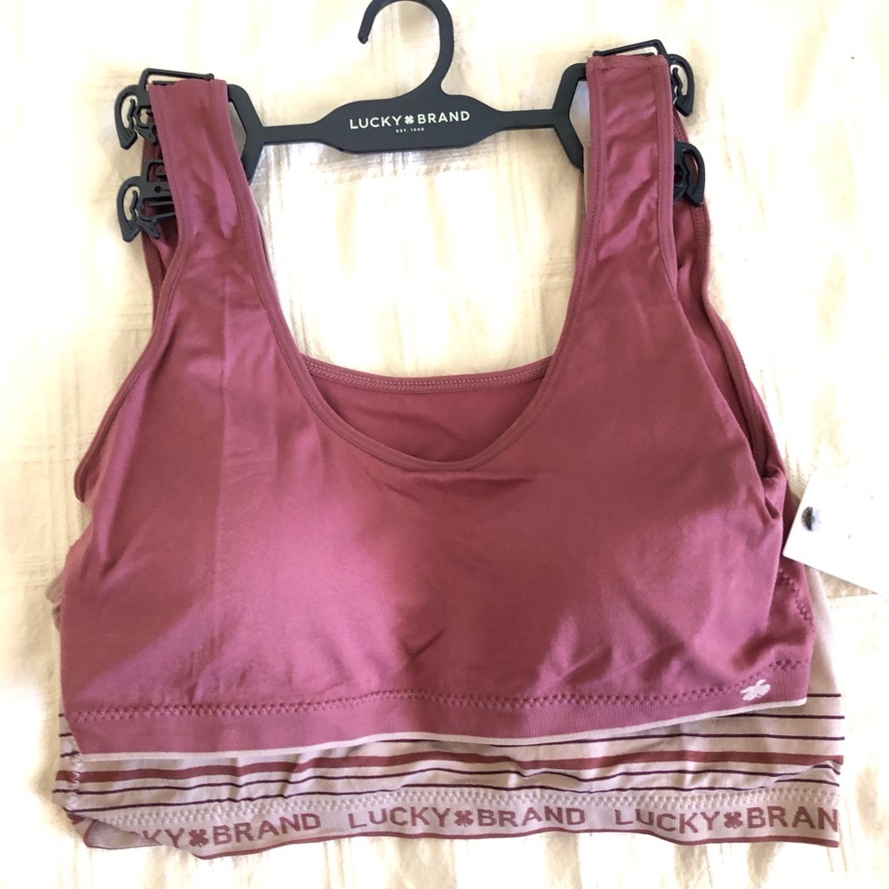 NWT Lucky Brand Dark Blush Pink  Bras with Pad inserts XL